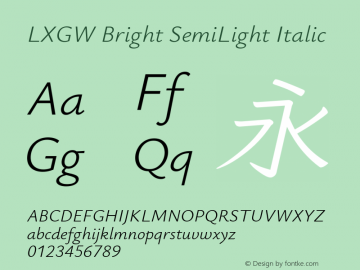 LXGW Bright SemiLight Italic Version 1.222图片样张