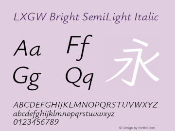 LXGW Bright SemiLight Italic Version 1.23图片样张