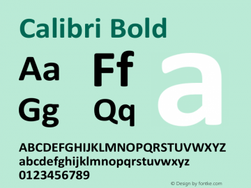 Calibri Bold Version 5.00图片样张