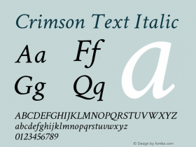 Crimson Text Italic Version 1.100图片样张