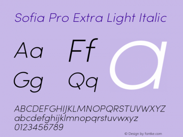 SofiaProExtraLight-Italic Version 2.000图片样张