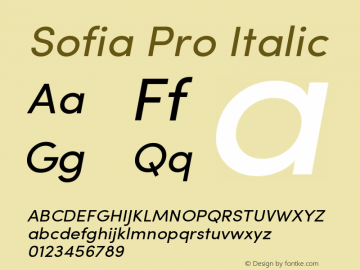 SofiaPro-Italic Version 2.000图片样张