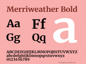 Merriweather Bold Version 2.100图片样张