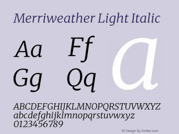 Merriweather Light Italic Version 2.100图片样张
