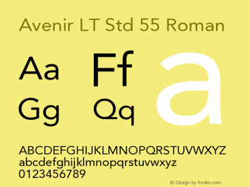 AvenirLTStd-Roman OTF 1.029;PS 001.001;Core 1.0.33;makeotf.lib1.4.1585图片样张