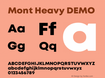 Mont Heavy DEMO Version 1.003;PS 001.003;hotconv 1.0.88;makeotf.lib2.5.64775图片样张