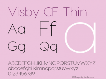 Visby CF Thin Version 1.000;PS 002.000;hotconv 1.0.70;makeotf.lib2.5.58329图片样张