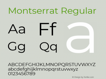 Montserrat Regular Version 7.200;PS 007.200;hotconv 1.0.88;makeotf.lib2.5.64775图片样张