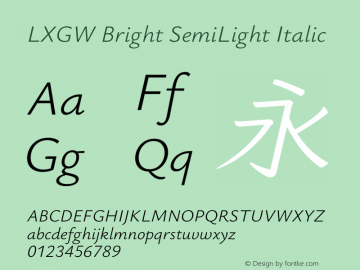 LXGW Bright SemiLight Italic Version 1.233图片样张