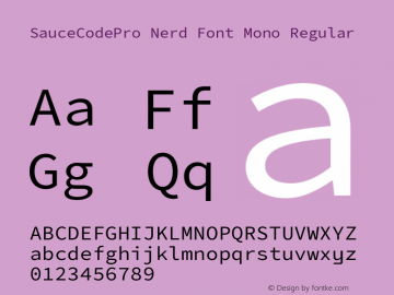 Sauce Code Pro Nerd Font Complete Mono Version 2.030图片样张