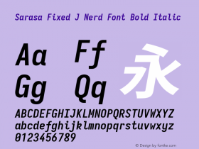 Sarasa Fixed J Nerd Font Bold Italic 图片样张