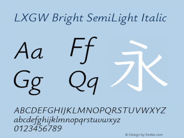 LXGW Bright SemiLight Italic Version 1.233图片样张