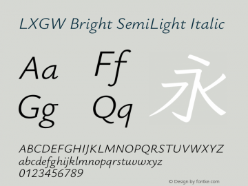 LXGW Bright SemiLight Italic Version 1.233图片样张