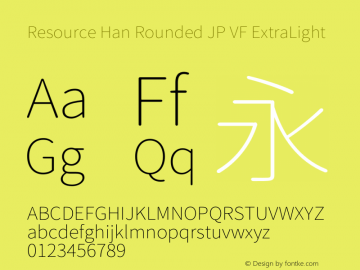 Resource Han Rounded JP VF Version 1.910图片样张