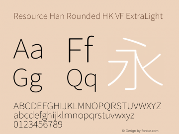 Resource Han Rounded HK VF Version 1.910图片样张