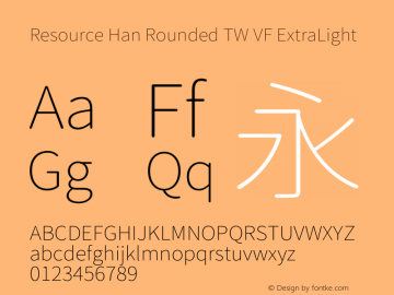 Resource Han Rounded TW VF Version 1.910图片样张