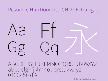 Resource Han Rounded CN VF Version 1.910图片样张