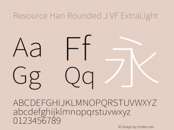 Resource Han Rounded J VF Version 1.910图片样张