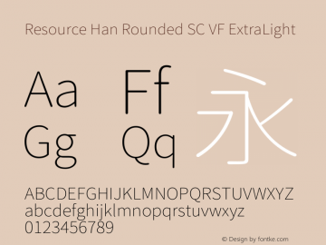 Resource Han Rounded SC VF Version 1.910图片样张