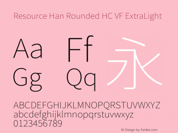 Resource Han Rounded HC VF Version 1.910图片样张