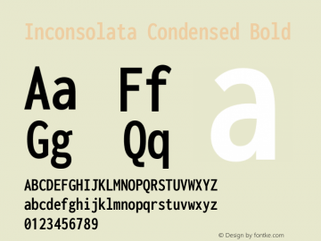 Inconsolata Condensed Bold Version 3.100; ttfautohint (v1.8.4.7-5d5b)图片样张