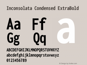 Inconsolata Condensed ExtraBold Version 3.100图片样张