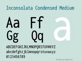 Inconsolata Condensed Medium Version 3.100; ttfautohint (v1.8.4.7-5d5b)图片样张