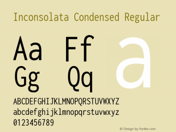 Inconsolata Condensed Regular Version 3.100; ttfautohint (v1.8.4.7-5d5b)图片样张