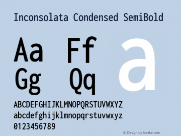 Inconsolata Condensed SemiBold Version 3.100; ttfautohint (v1.8.4.7-5d5b)图片样张