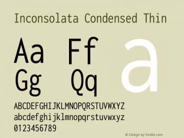 Inconsolata Condensed Thin Version 3.100图片样张