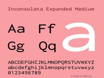 Inconsolata Expanded Medium Version 3.100图片样张