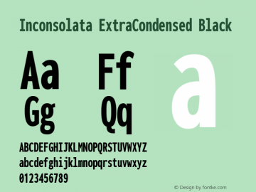 Inconsolata ExtraCondensed Black Version 3.100; ttfautohint (v1.8.4.7-5d5b)图片样张
