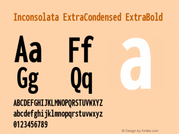 Inconsolata ExtraCondensed ExtraBold Version 3.100; ttfautohint (v1.8.4.7-5d5b)图片样张