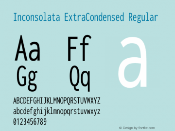 Inconsolata ExtraCondensed Regular Version 3.100图片样张