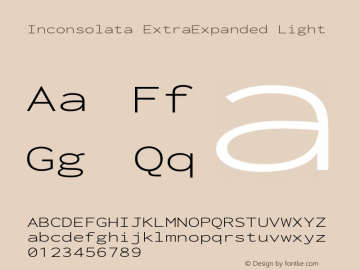 Inconsolata ExtraExpanded Light Version 3.100; ttfautohint (v1.8.4.7-5d5b)图片样张
