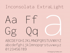 Inconsolata ExtraLight Version 3.100; ttfautohint (v1.8.4.7-5d5b)图片样张