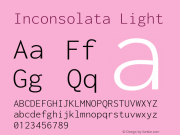 Inconsolata Light Version 3.100; ttfautohint (v1.8.4.7-5d5b)图片样张