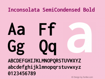 Inconsolata SemiCondensed Bold Version 3.100; ttfautohint (v1.8.4.7-5d5b)图片样张