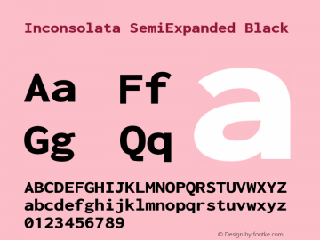 Inconsolata SemiExpanded Black Version 3.100; ttfautohint (v1.8.4.7-5d5b)图片样张