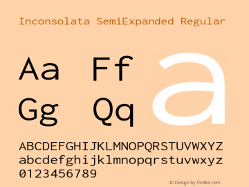 Inconsolata SemiExpanded Regular Version 3.100; ttfautohint (v1.8.4.7-5d5b)图片样张