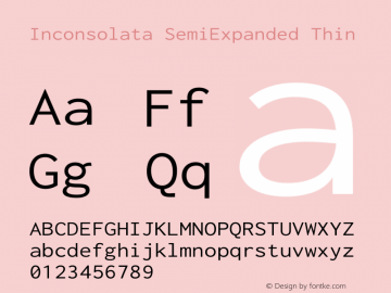 Inconsolata SemiExpanded Thin Version 3.100图片样张