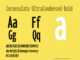 Inconsolata UltraCondensed Bold Version 3.100图片样张