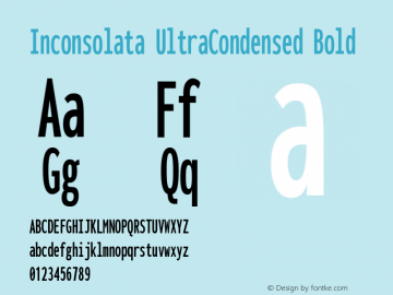 Inconsolata UltraCondensed Bold Version 3.100; ttfautohint (v1.8.4.7-5d5b)图片样张