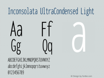 Inconsolata UltraCondensed Light Version 3.100图片样张