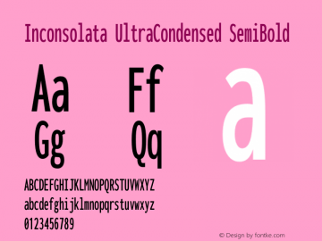 Inconsolata UltraCondensed SemiBold Version 3.100图片样张