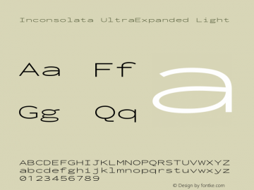 Inconsolata UltraExpanded Light Version 3.100; ttfautohint (v1.8.4.7-5d5b)图片样张