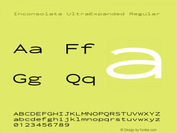 Inconsolata UltraExpanded Regular Version 3.100; ttfautohint (v1.8.4.7-5d5b)图片样张