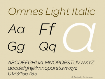 Omnes Light Italic Version 1.002图片样张