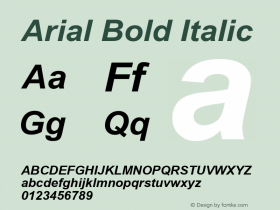 Arial Bold Italic Version 2.90图片样张