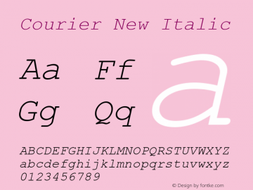 Courier New Italic Version 2.90图片样张